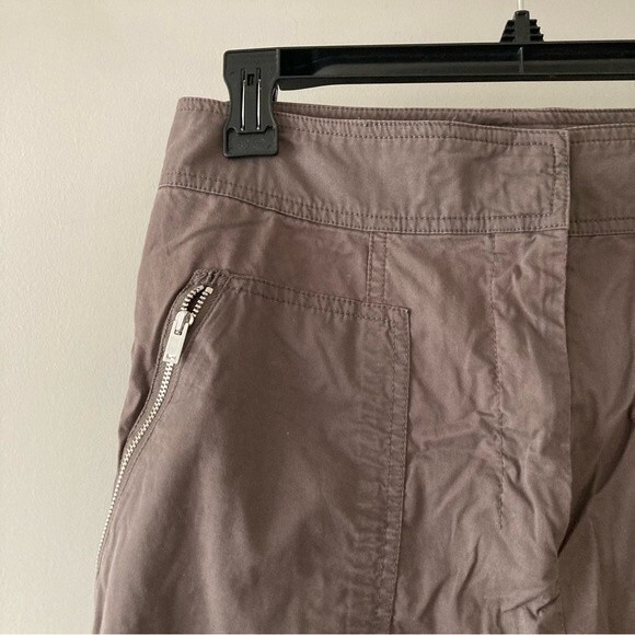 Theory Pants Rider Chino Slim Fit Cropped Ankle Zipper in Ash Gray Brown 6 - Picture 3 of 9